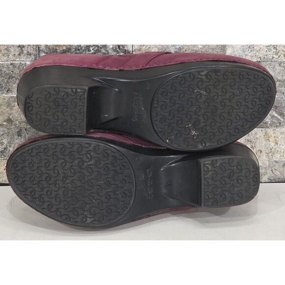 Dansko Tamara Professional Clogs Nubuck Leather Buckle Comfort Shoe Wine 40 | 10 - Picture 6 of 13